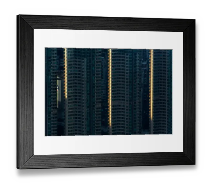 Framed Print : light and shadow of hongkong residential building Framed Print : light and shadow of hongkong residential building
