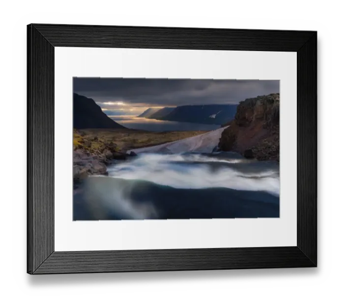 Framed Print : Summer landscape of westfjords Framed Print : Summer landscape of westfjords