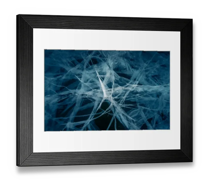 Framed Print : Cracked pattern on frozen Baikal lake Framed Print : Cracked pattern on frozen Baikal lake