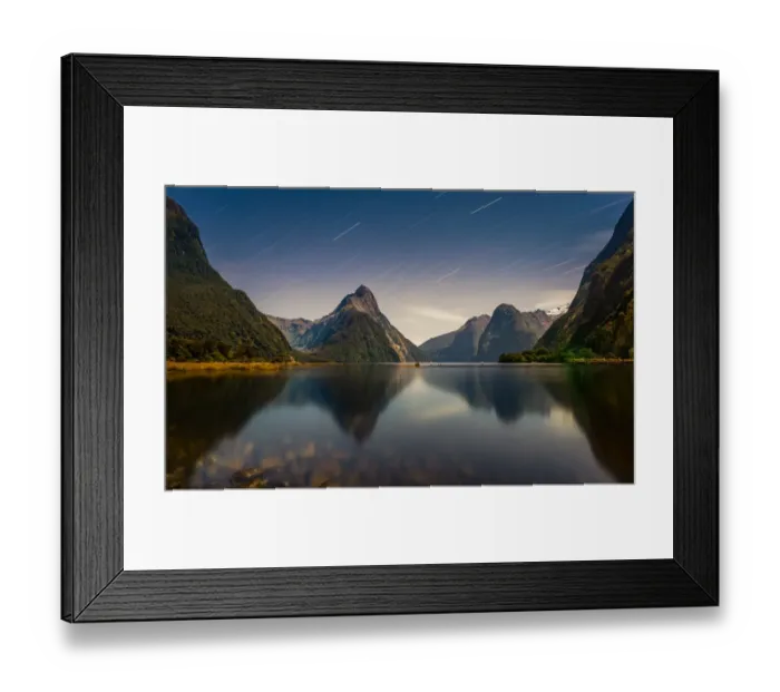 Framed Print : Milfordsound with startrail Framed Print : Milfordsound with startrail