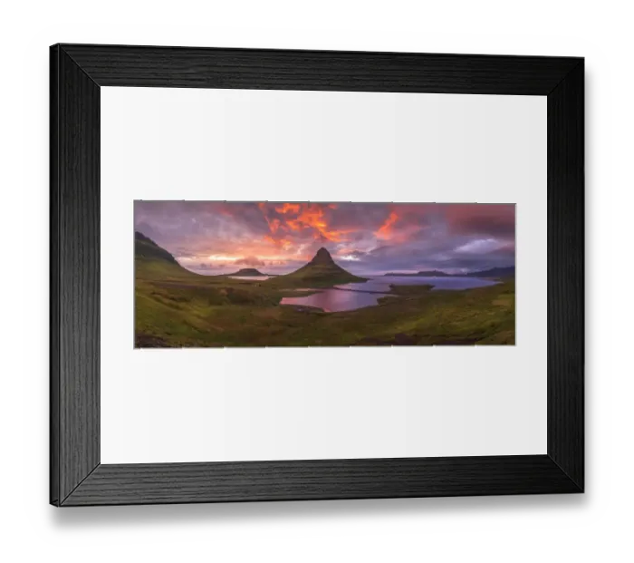 Framed Print : Panorama view of Kirkjufell from high ground Framed Print : Panorama view of Kirkjufell from high ground