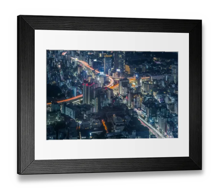 Framed Print : colourful night light of Tokyo city