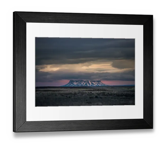 Framed Print : Askja Volcano from distance