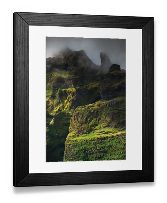 Framed Print : Iceland green moss mountain Framed Print : Iceland green moss mountain