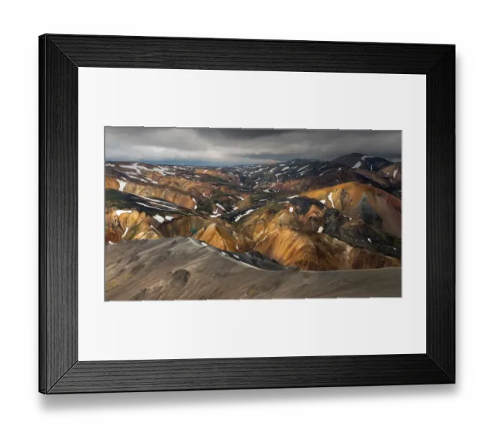 Framed Print : Landmannalaugar landscape from top
