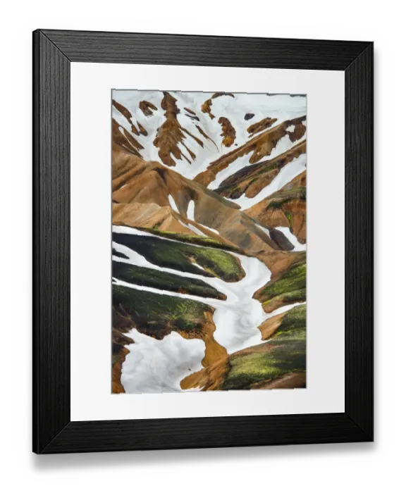 Framed Print : Landmannalaugar geography pattern Framed Print : Landmannalaugar geography pattern