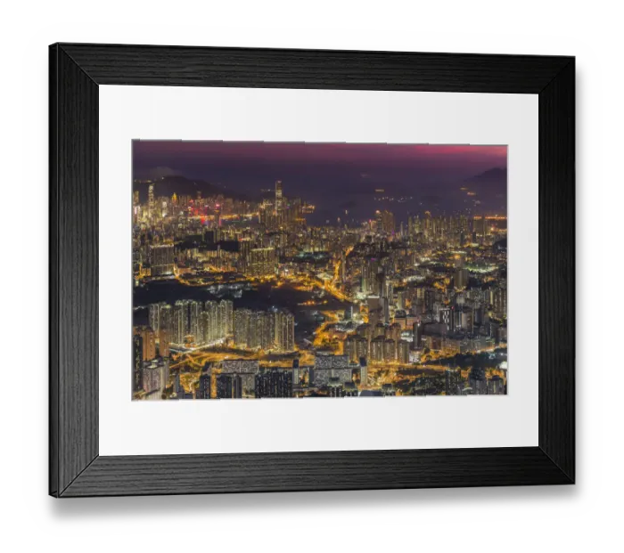 Framed Print : Night view of Kowloon city Framed Print : Night view of Kowloon city
