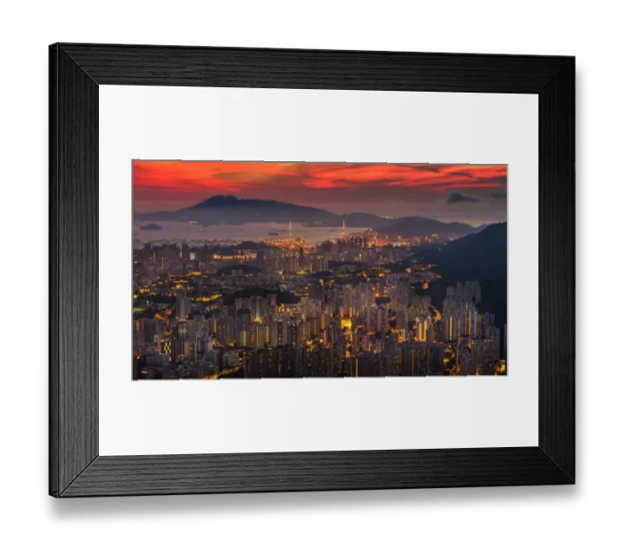 Framed Print : Density of Hong Kong city at night Framed Print : Density of Hong Kong city at night