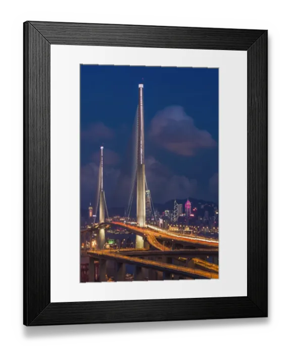 Framed Print : close up view of Stonecutters bridge Framed Print : close up view of Stonecutters bridge