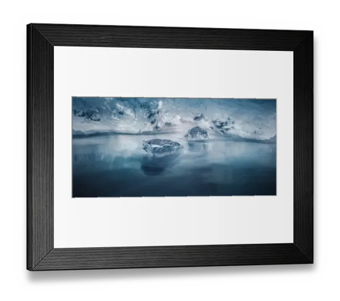 Framed Print : icebergs in a small ice cave