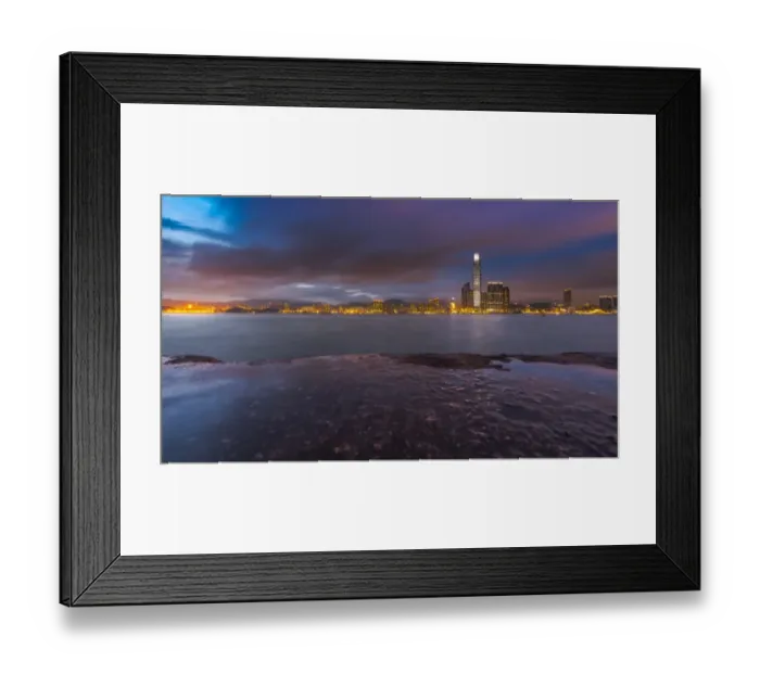 Framed Print : West kowloon skyline at blue hour Framed Print : West kowloon skyline at blue hour