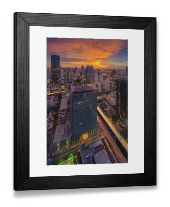 Framed Print : Bangkok sunset view