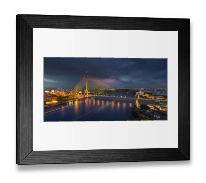 Framed Print : Night view of Rama VIII Bridge Framed Print : Night view of Rama VIII Bridge