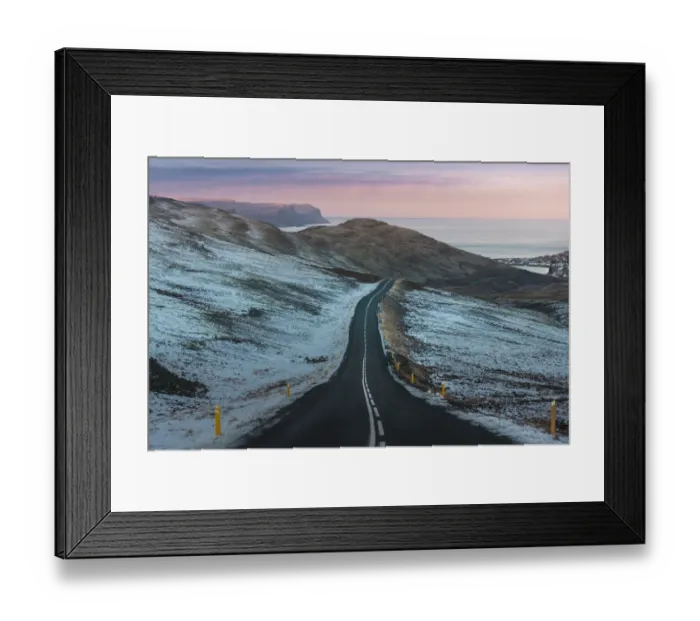 Framed Print : West fjord countryside road in winter Framed Print : West fjord countryside road in winter