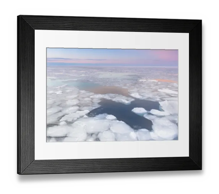 Framed Print : Pastel sunset view of Okhotsk ice sea Framed Print : Pastel sunset view of Okhotsk ice sea