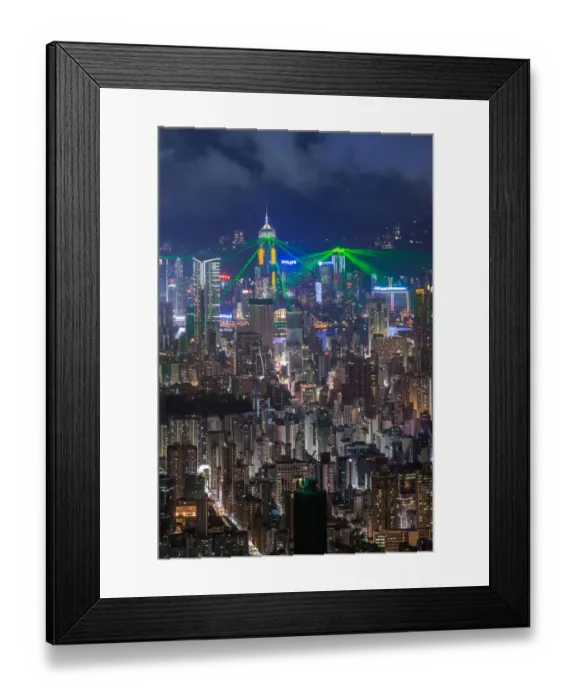 Framed Print : Symphony of Light in Hong Kong from Kowloon side
