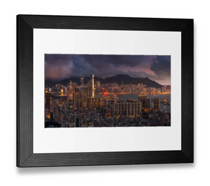 Framed Print : HongKong night view skyline from Beacon hill Framed Print : HongKong night view skyline from Beacon hill