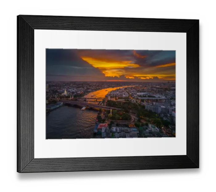 Framed Print : beautiful evening scene of Chaophraya river Framed Print : beautiful evening scene of Chaophraya river