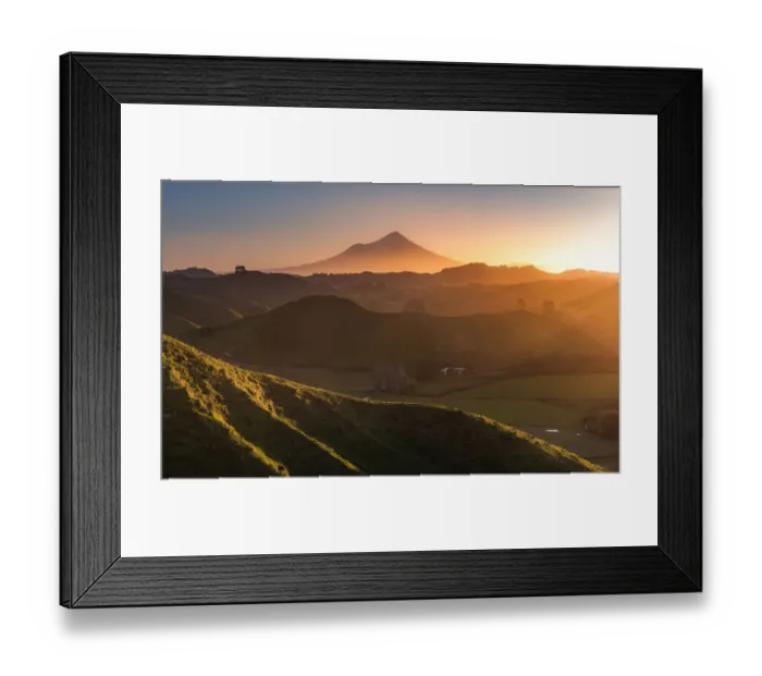Framed Print : sunset view of Mt. Taranaki Framed Print : sunset view of Mt. Taranaki