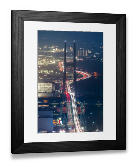 Framed Print : Night view of Tajiri Sky Bridge Framed Print : Night view of Tajiri Sky Bridge