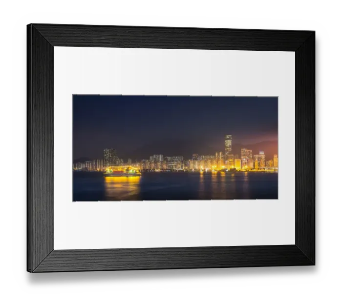 Framed Print : Night view of HongKong East promenade Framed Print : Night view of HongKong East promenade