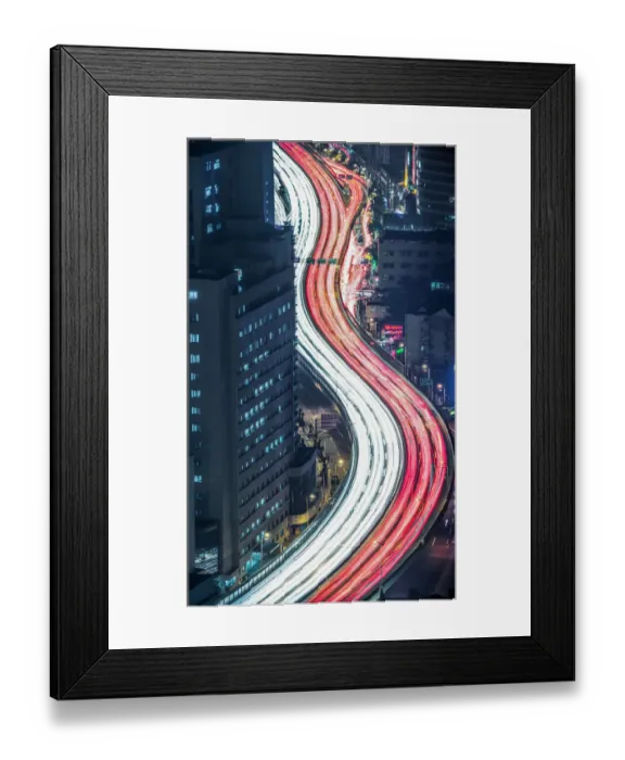 Framed Print : a sexy curve road with streetlight at night Framed Print : a sexy curve road with streetlight at night