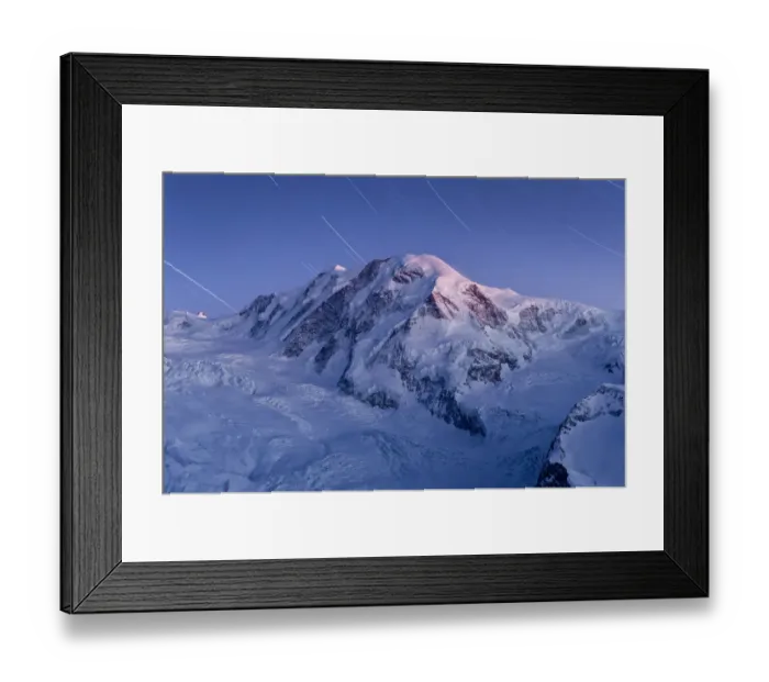 Framed Print : star trail over snow mountain Framed Print : star trail over snow mountain