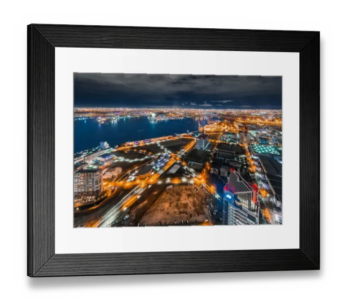 Framed Print : Night view of Osaka city from high elevation Framed Print : Night view of Osaka city from high elevation