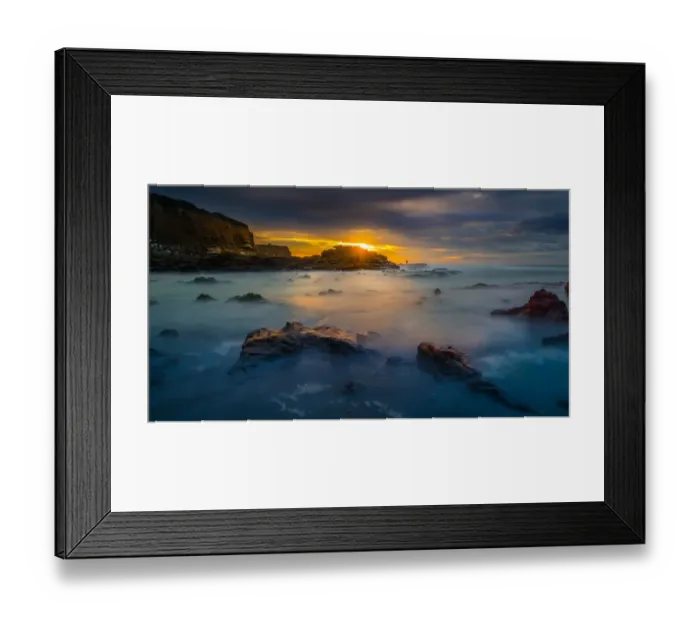 Framed Print : landscape of Curio Bay with sunrise Framed Print : landscape of Curio Bay with sunrise