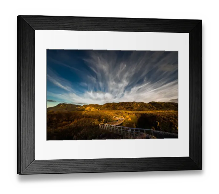 Framed Print : landscape over New Zealand coastal line Framed Print : landscape over New Zealand coastal line