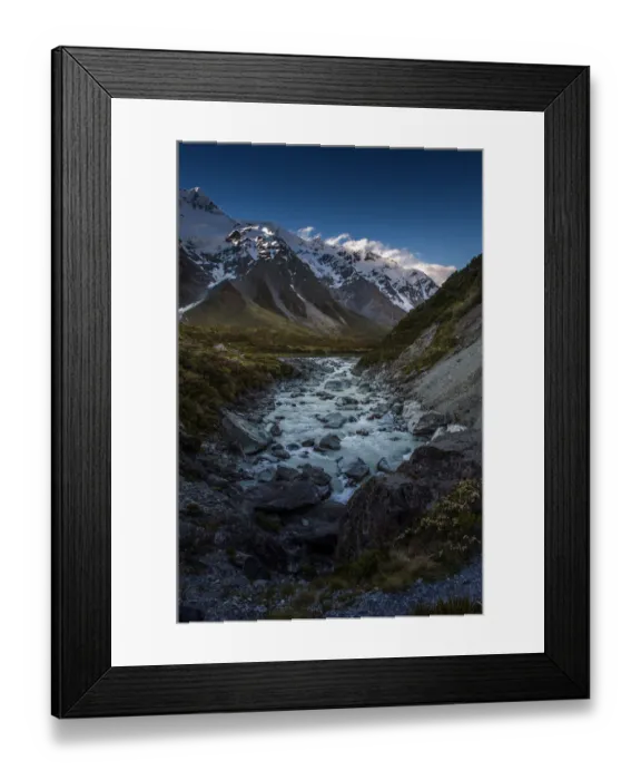 Framed Print : natural creek at Mt. Cook national park