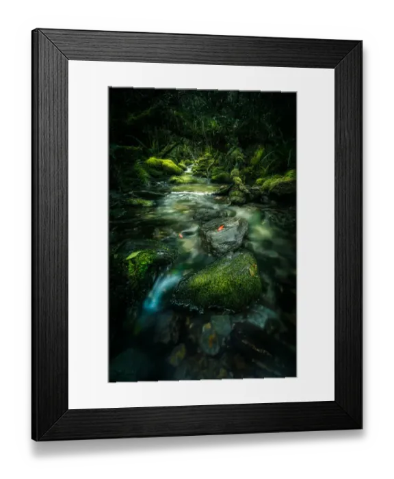 Framed Print : Lush and green cascade scenery Framed Print : Lush and green cascade scenery