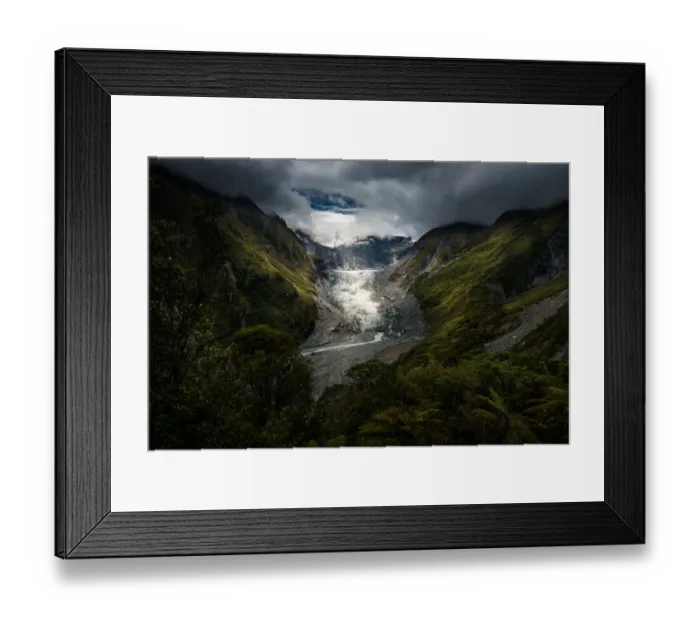 Framed Print : Landscape view over Fox glacier