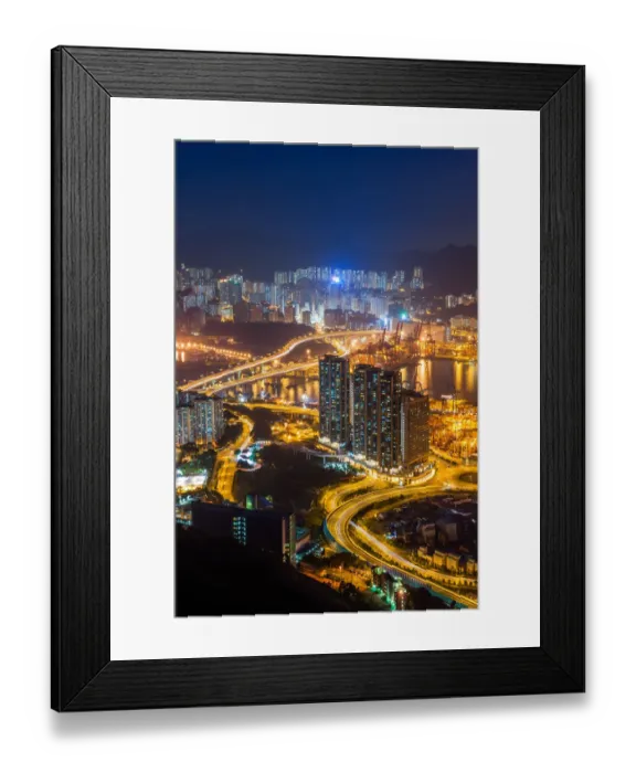Framed Print : Night view of Hong Kong residential area Framed Print : Night view of Hong Kong residential area