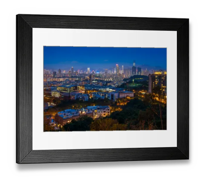 Framed Print : night view of Kowloon from Lung Cheung road