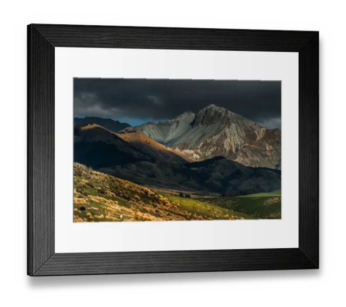 Framed Print : New Zealand beautiful meadow landscape scene