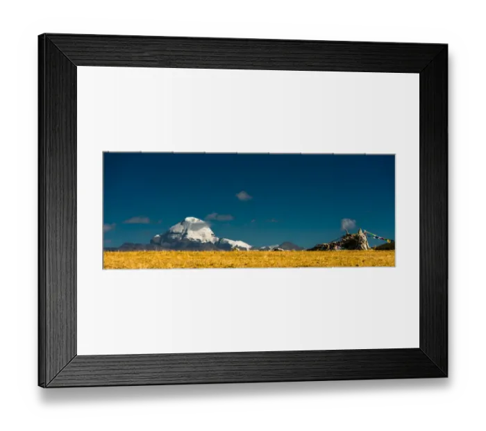 Framed Print : Mount Kailash with worship flag