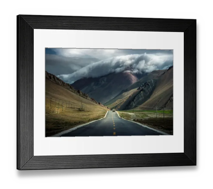 Framed Print : Dramatic cloud over mountain in TIbet