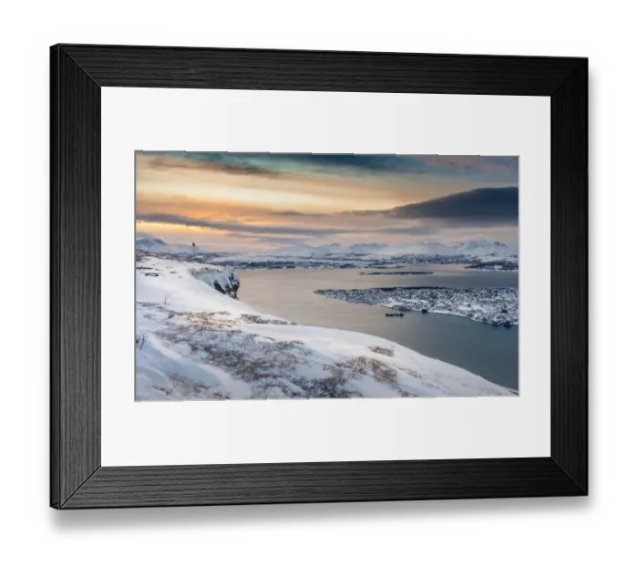 Framed Print : Winter view over Tromso city over observation hill Framed Print : Winter view over Tromso city over observation hill