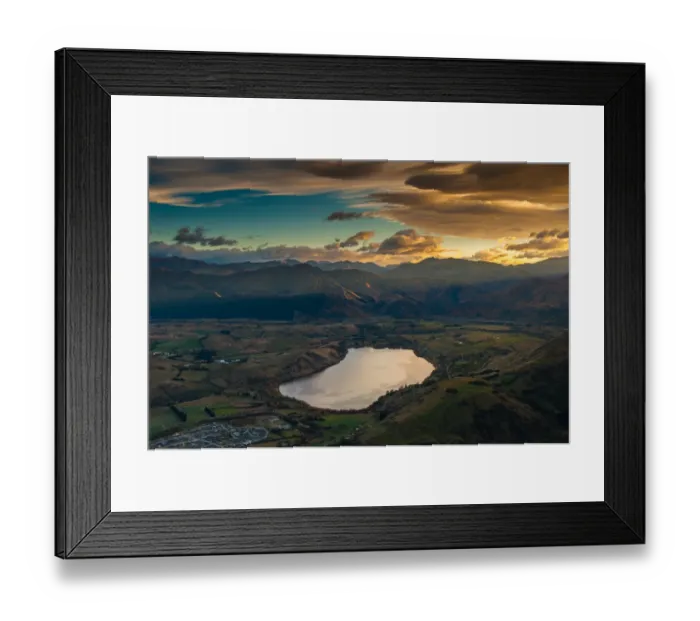 Framed Print : Top view of lake Hayes from the Remarkable