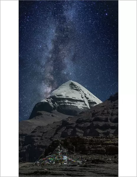 Milky way over Mt. Kailash in Tibet