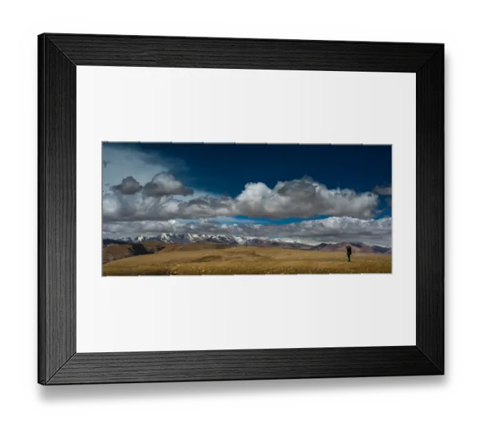 Framed Print : Photographer shooting with Himalayas background Framed Print : Photographer shooting with Himalayas background