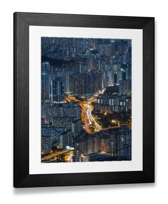 Framed Print : High density of residential area in Hong Kong Framed Print : High density of residential area in Hong Kong