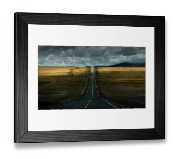 Framed Print : Road cut through grassland in Tibet Framed Print : Road cut through grassland in Tibet