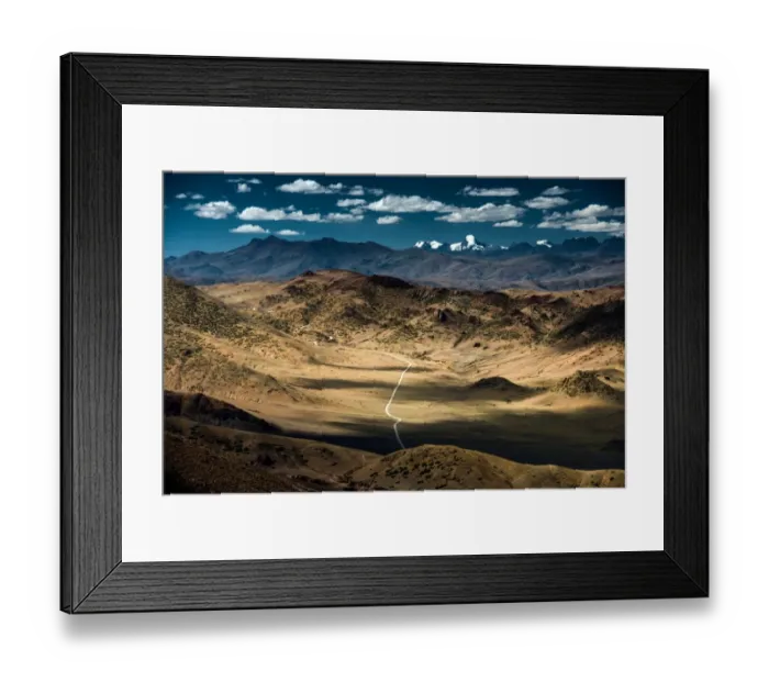 Framed Print : Highway at Tibetan plateau Framed Print : Highway at Tibetan plateau