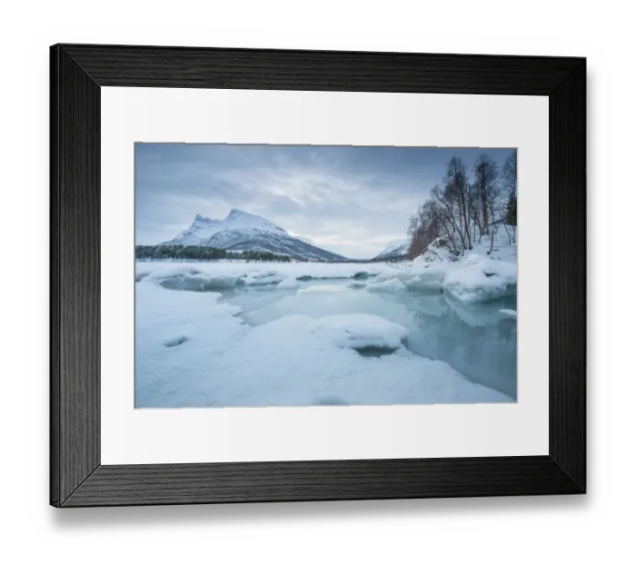 Framed Print : Snow land with clod water Framed Print : Snow land with clod water