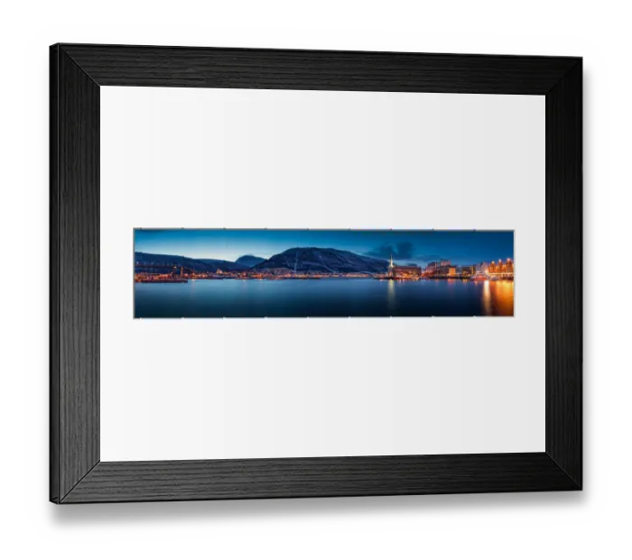 Framed Print : Panorama of waterfront in TromsAŝ at night Framed Print : Panorama of waterfront in TromsAŝ at night