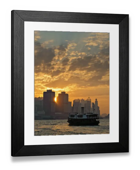Framed Print : Ferry in Hong Kong with sunset ambiance Framed Print : Ferry in Hong Kong with sunset ambiance