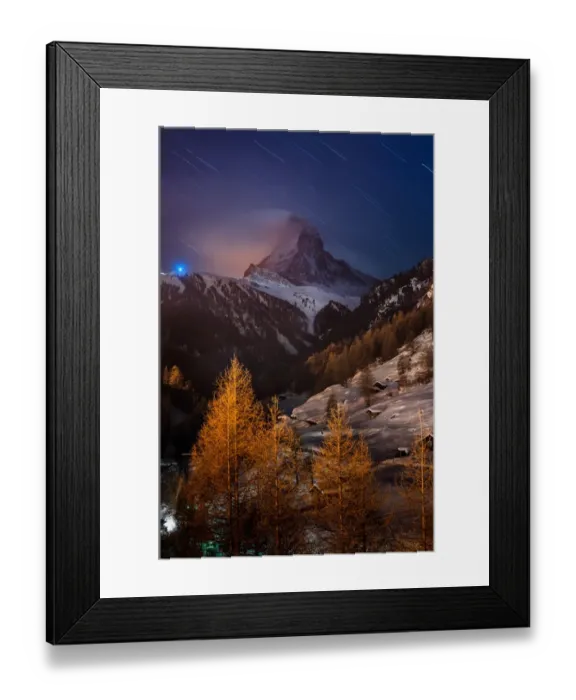 Framed Print : Matterhorn with star trail Framed Print : Matterhorn with star trail