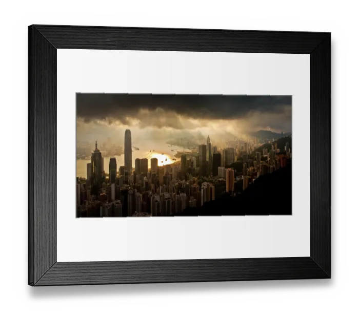 Framed Print : Ray of light shine over Victoria bay Framed Print : Ray of light shine over Victoria bay